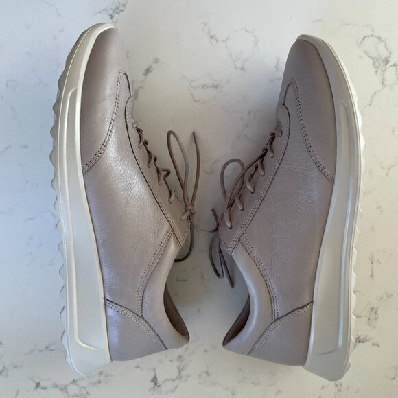 Ecco Soft 7 Casual Lo Cut Leather Lace Up Sneakers Neutral Soft Grey Sz 40 - Picture 4 of 13